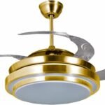 MODI Ceiling Fan With Light and Remote Control | Tri Colour Light Adjustable Fan | Modern Noiseless Golden Colour Fan