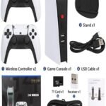 2.4G Wireless 4K HD Game Console with Dual Wireless Gamepad Controller Built in 10000+ Video Games, Support 40 Simulators & HDMI Connection TV HD Output Game Box (128GB)