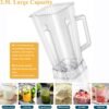 Professional Blender, Smoothie Blender, Fruit Juicer, 1500W High Power Home and Commercial Blender, Blender for kitchen 2500ml for Crushing Ice, Frozen Dessert, Fruit - Image 9
